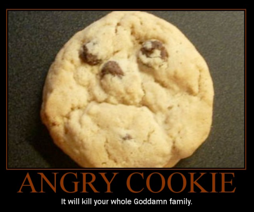 Angry Cookie Demotivator