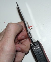 stripping wires with knife 2