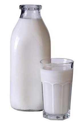 milk jar and glass of milk