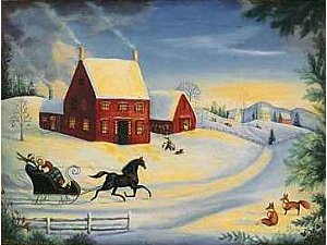 One Horse Open Sleigh Painting