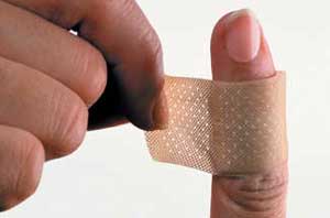bandaged finger