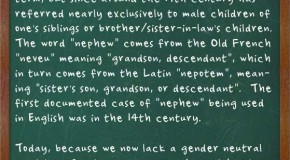 “Nephew” Used to Refer to Both Boys and Girls
