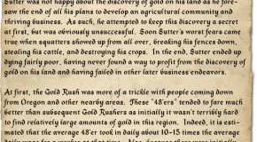 January 24: James W. Marshall Discovers a Small Amount of Gold at Sutter’s Mill in California, Sparking the California Gold Rush