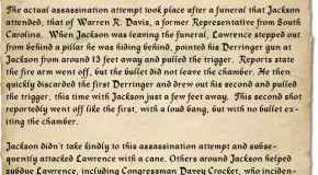 January 30: President Andrew Jackson Beats Richard Lawrence with a Cane After Lawrence Attempted to Assassinate Jackson