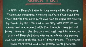 A Group of Rioting French Tailors Once Destroyed the Factory of the Inventor of the Chain Stitch Sewing Machine