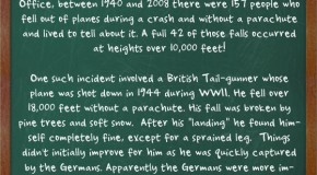 From 1940 to 2008 There Were 157 People Who Fell Out of a Plane During a Crash Without a Parachute and Lived