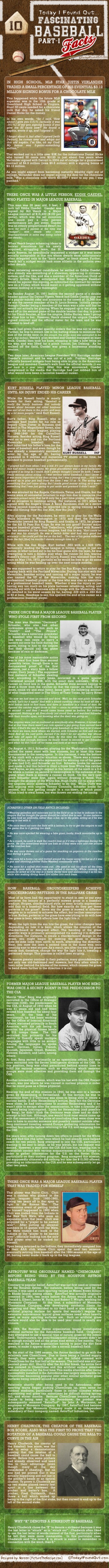 Fascinating Baseball Facts Infographic Part 1