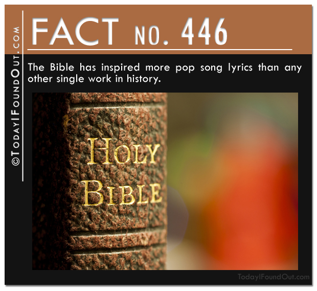 The Bible has inspired more pop song lyrics than any other single work in history
