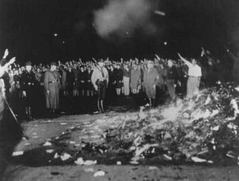 Burning of "Un-German" books.  Berlin, Germany May 10, 1933.