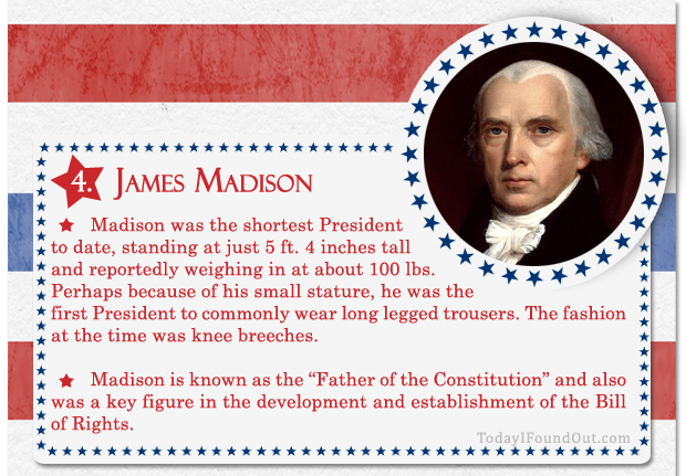 100+ Facts About US Presidents 4- James Madison