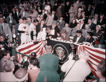 Eisenhower signs baseball