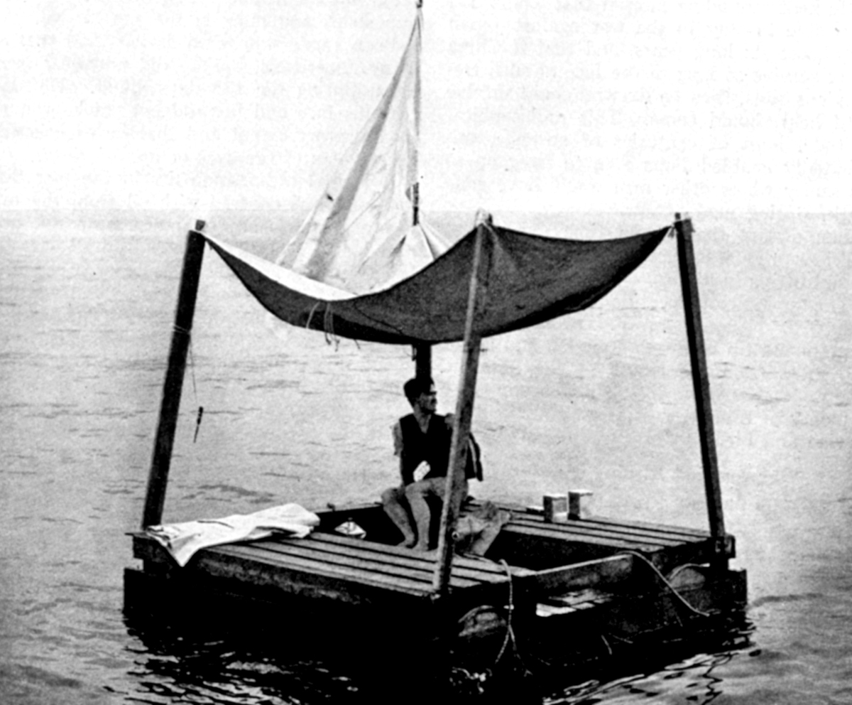 Man Fishing Alone out in the Atlantic - TINY BOAT FISHING