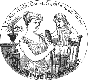 Medical effects of corset wearing, 19th Century illustration