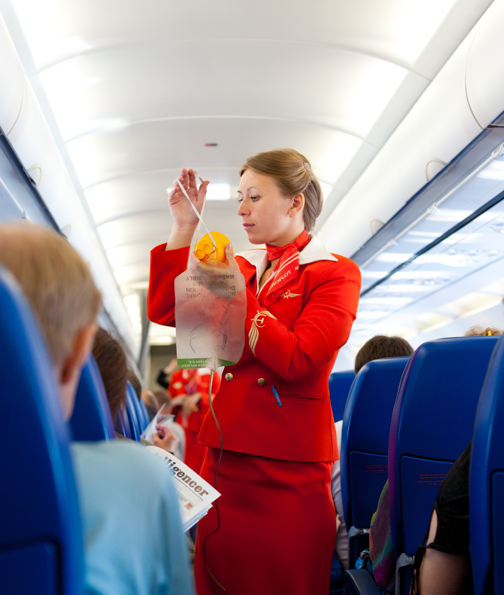 Oxygen outlet in flight