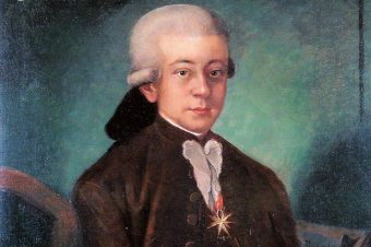 Mozart in 1777 with his papal insignia